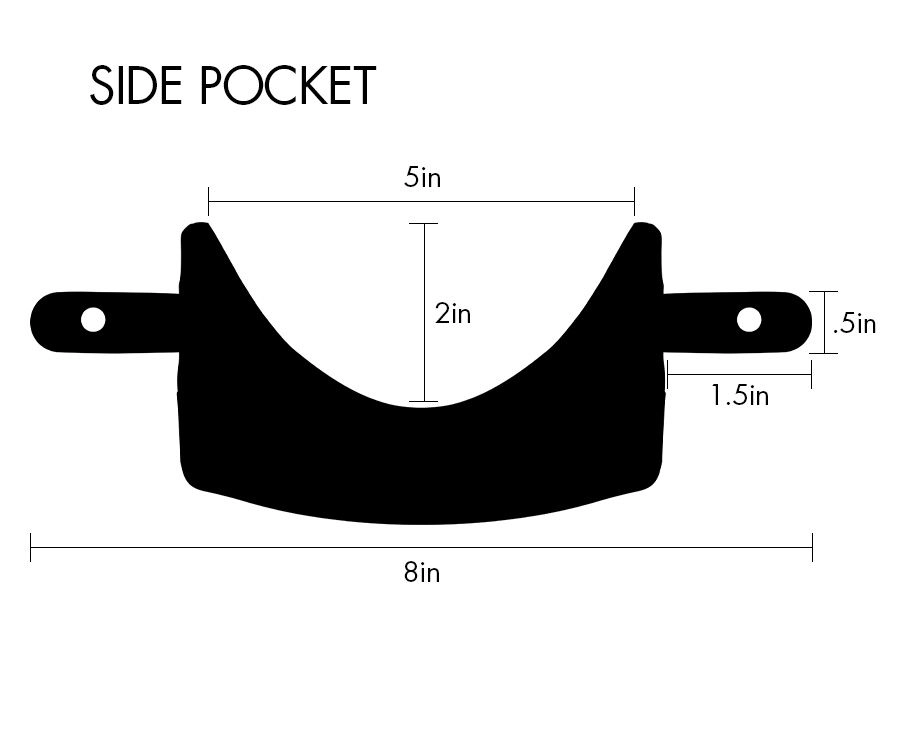 Black Fringe Leather Pocket Set (Set Of 6) 2 Black Fringe Leather Pocket Set (Set Of 6) - Image 2